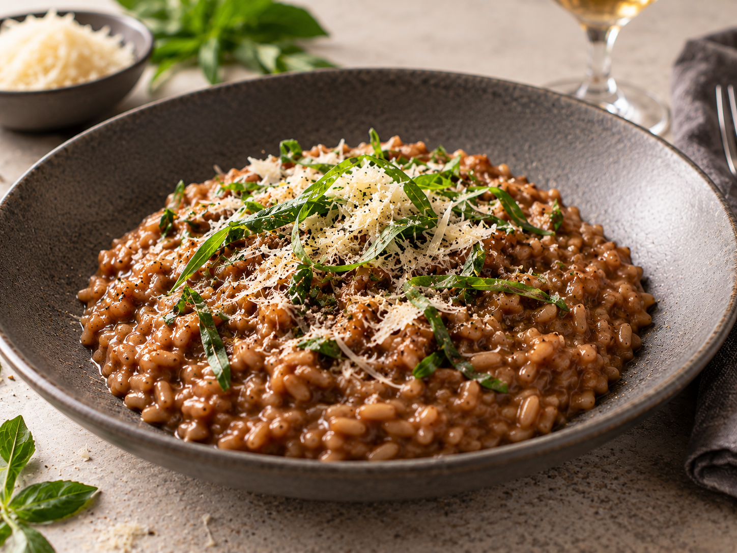 Mörk risotto med madeira